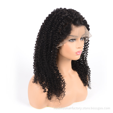 Cheap Long Malaysian 100% Full 360 Preplucked Lace Frontal Closure Kinky Curly Wigs For Black Women